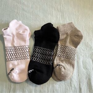 Bombas  Ankle Sock 3 Pk Large Black White Grey
